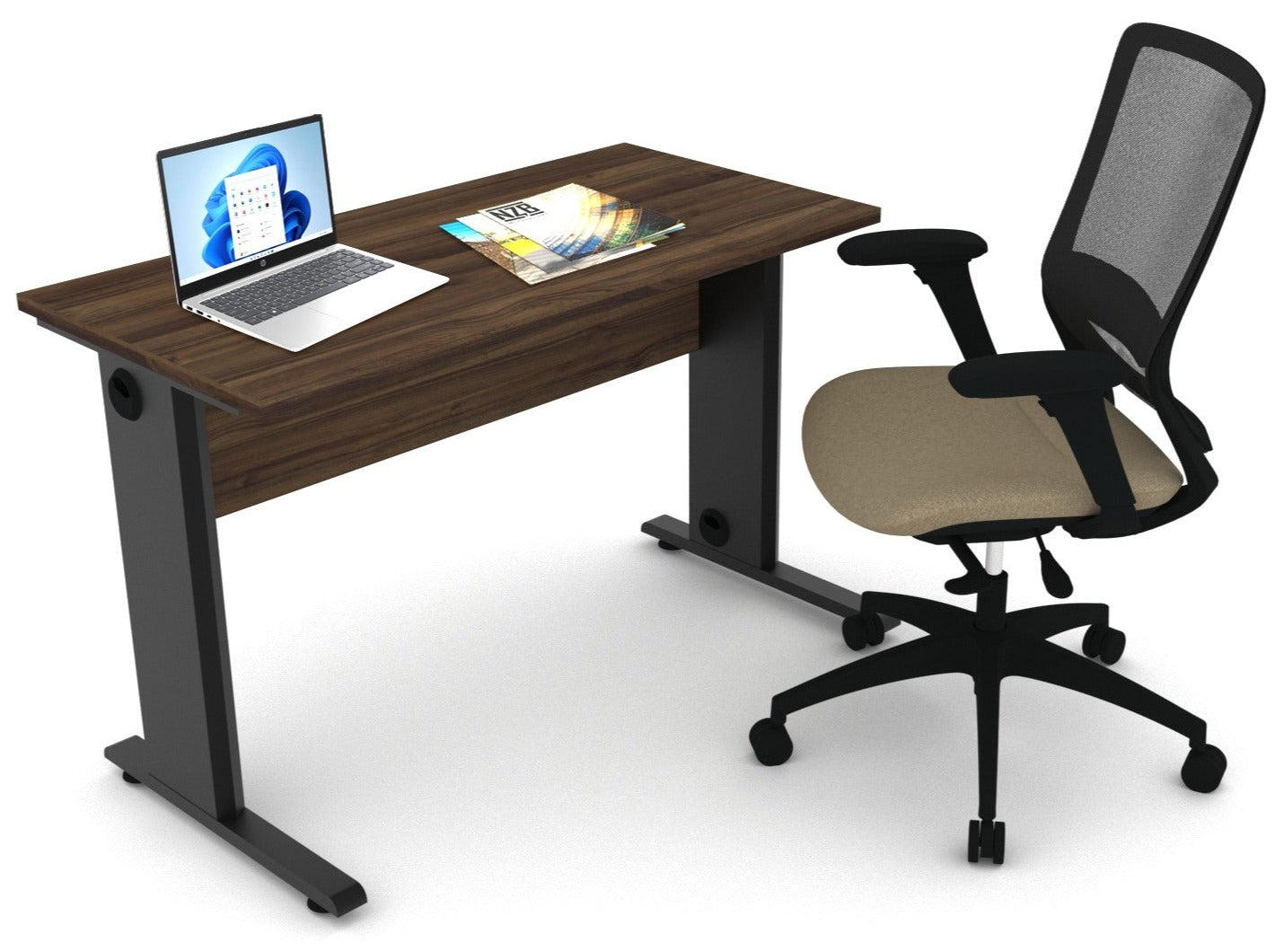 Mesa de trabajo Adapta metálica con cubierta melamina gris